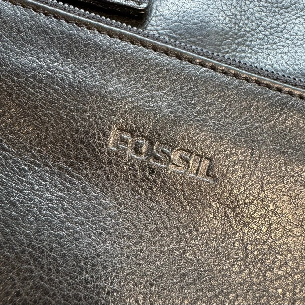 Fossil Black Leather Mini Small Crossbody Bag Organizer Vintage L14